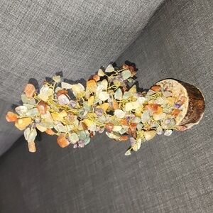 CHAKRA CRYSTAL NATURAL GEMSTONE BONSAI MONEY TREE HOME DECOR Wood Base